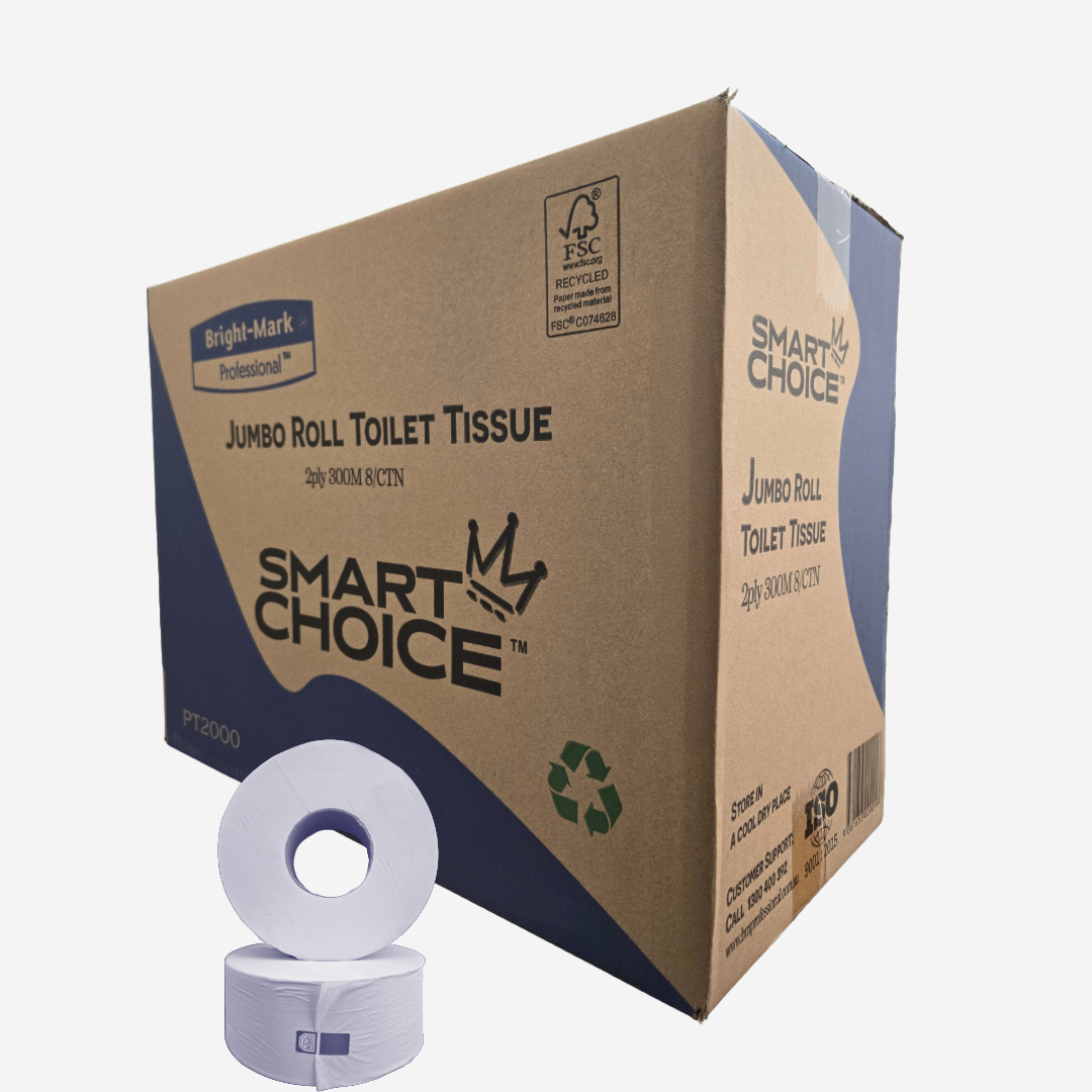 SmartChoice Jumbo Roll Toilet Tissue 2ply 300M 8/CTN
