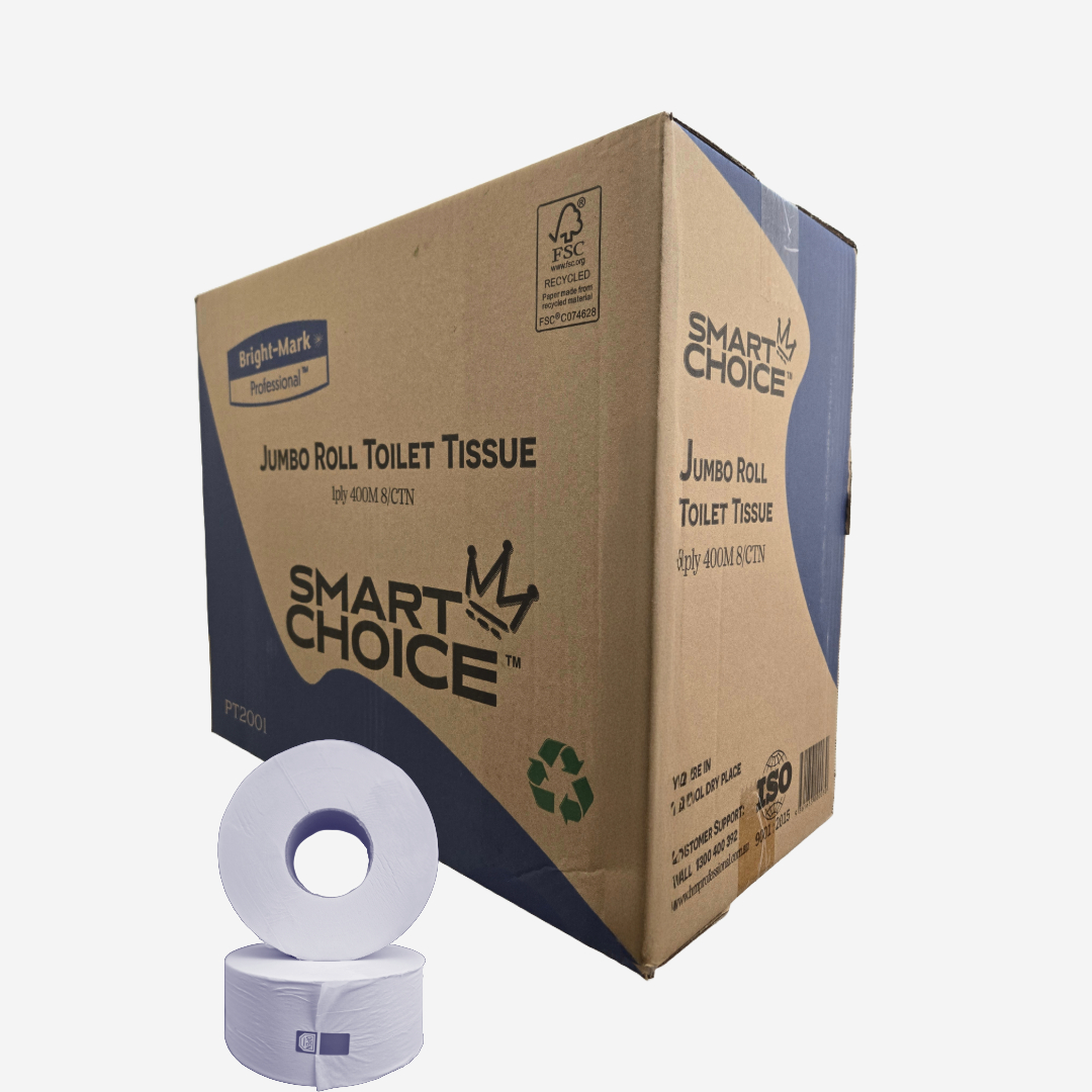 SmartChoice Jumbo Roll Toilet Tissue 1ply 400M 8/CTN